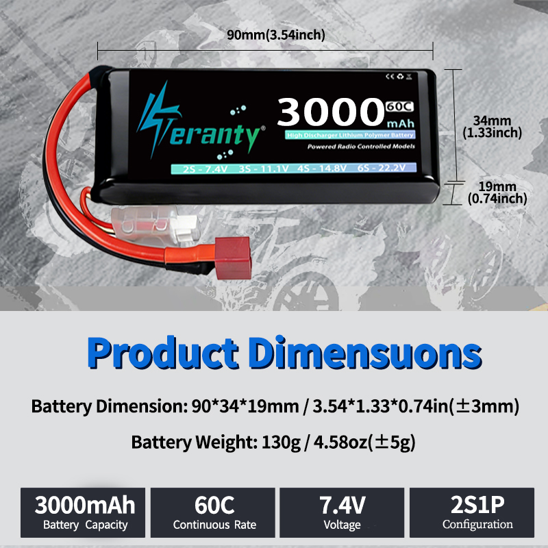 Bateria Lipo TERANTY 2S 3000mA - Rc Hobby Grade Car avaliação e preço