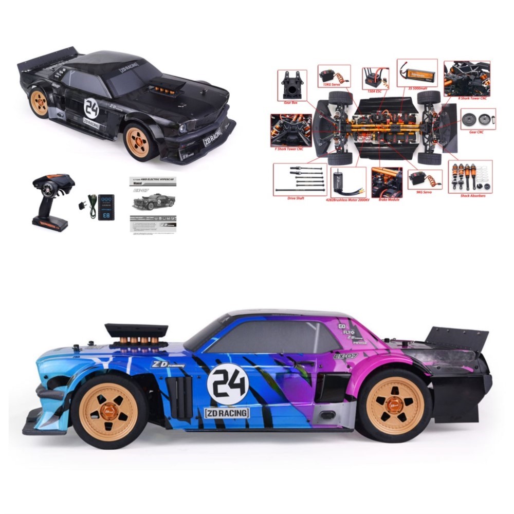 1/7 zd racing ex07 rc carro es - Rc Hobby Grade Car avaliação e preço